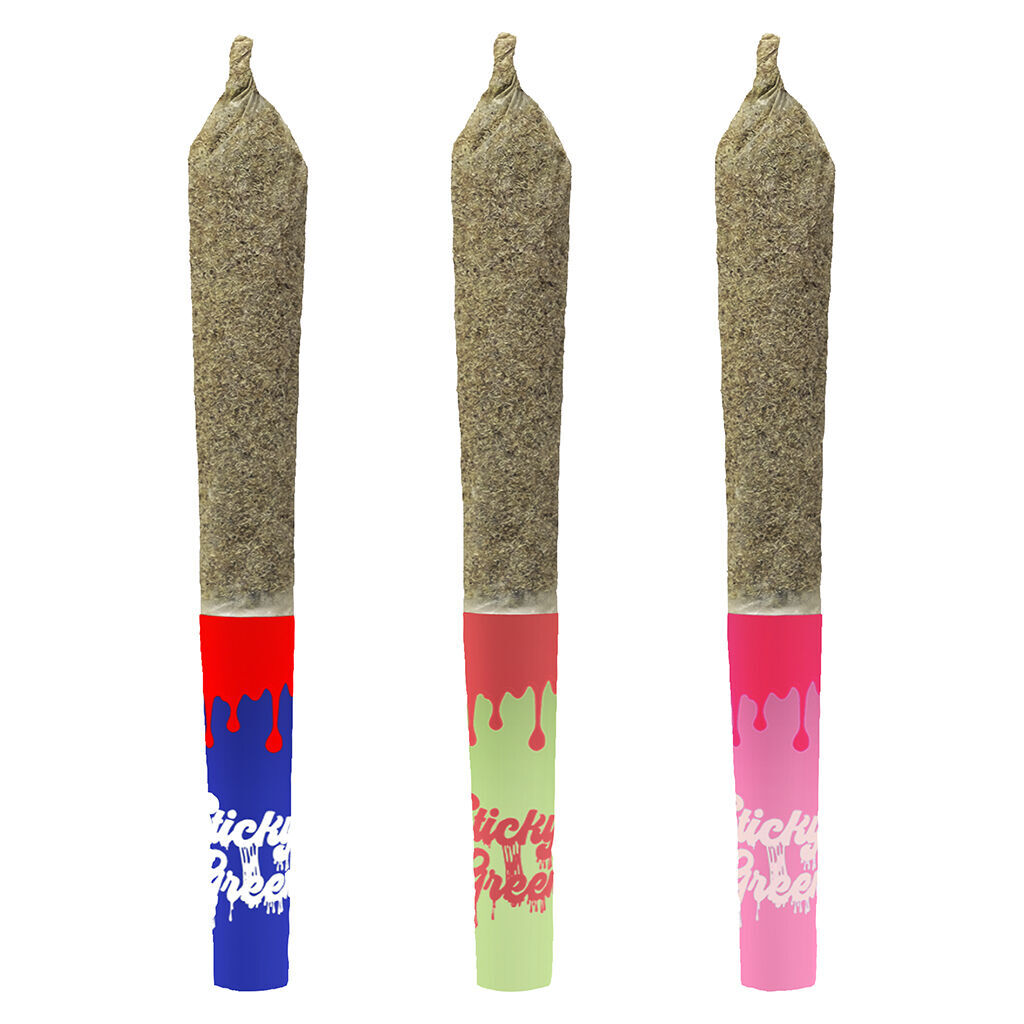 Sticky Greens : Tasty Trio Kief Coated Infused Pre-Rolls (3x0.5g)