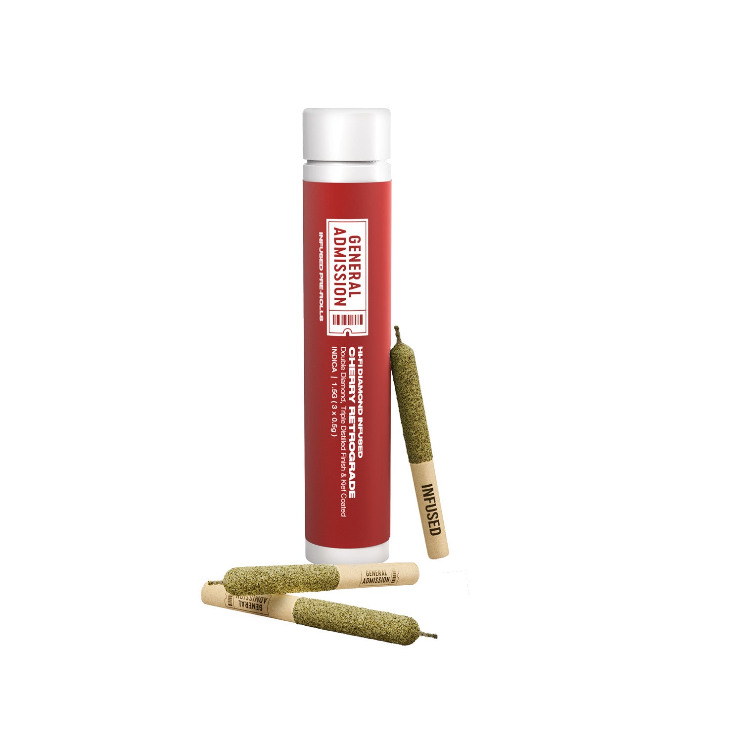 General Admission - Cherry Retrograde Diamond Infused Pre-Rolls - 1.5G