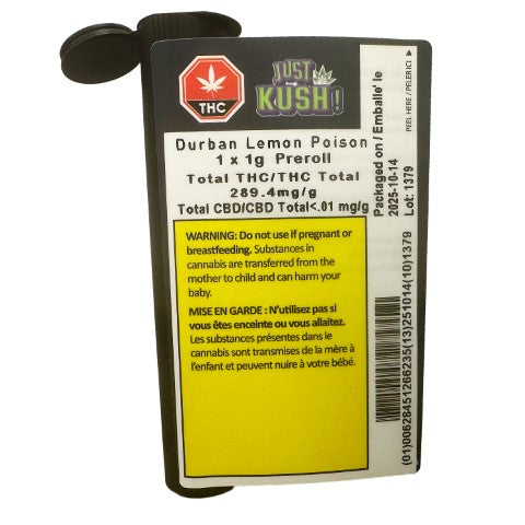 Just Kush : Lemon Durban Poison (1pk)