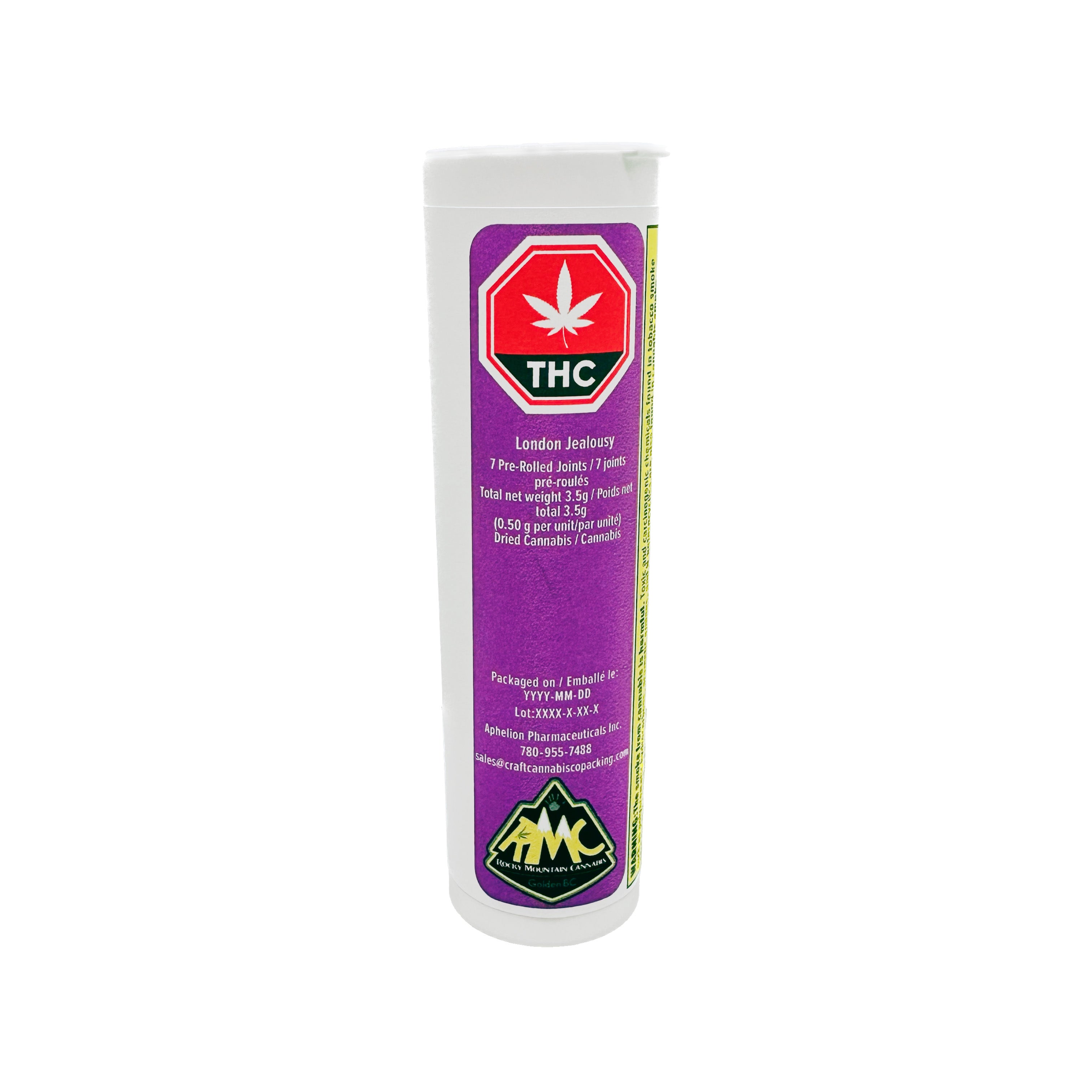 ROCKY MOUNTAIN CANNABIS : LONDON JEALOUSY  7 x 0.5G - Rocky Mountain Cannabis : London Jealousy Pre-Rolls (7x0.5g)