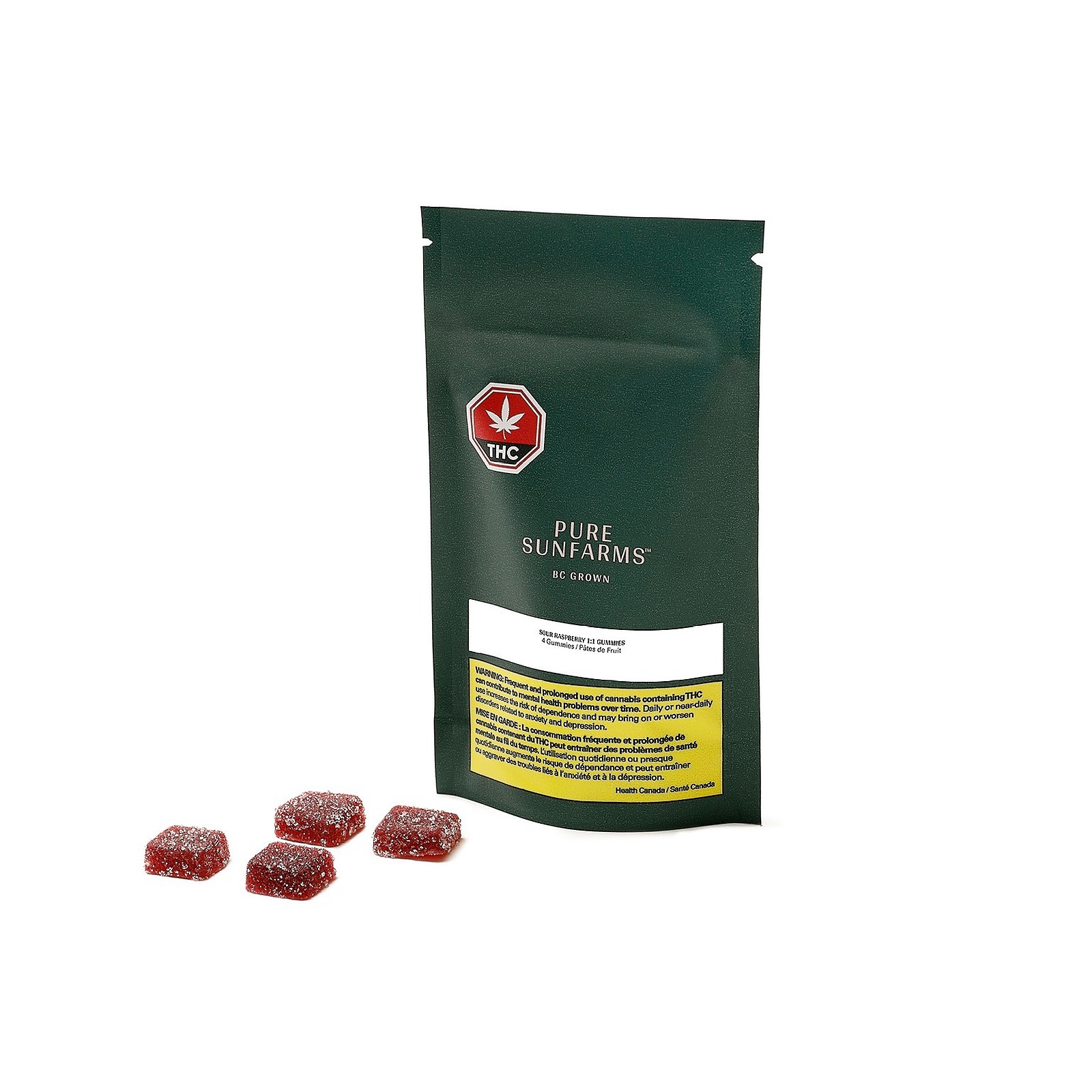 Pure Sunfarms - Sour Raspberry 1:1 Gummies - 17.6G