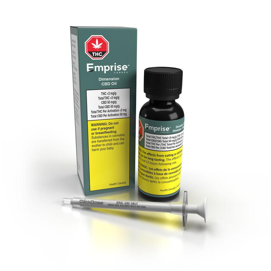 Emprise Canada : DIMENSION CBD OIL - DIMENSION CBD OIL (30x50mg CBD)