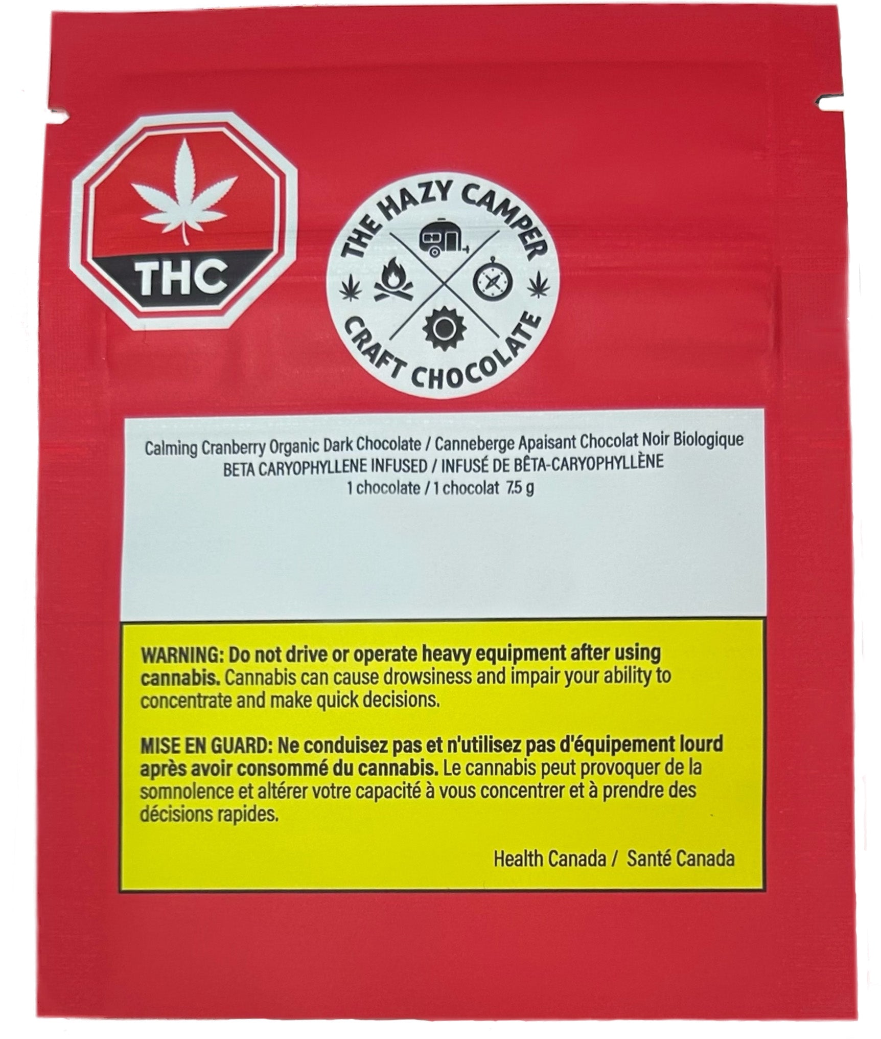 The Hazy Camper - Calming Cranberry Organic Dark Chocolate - 7.5G