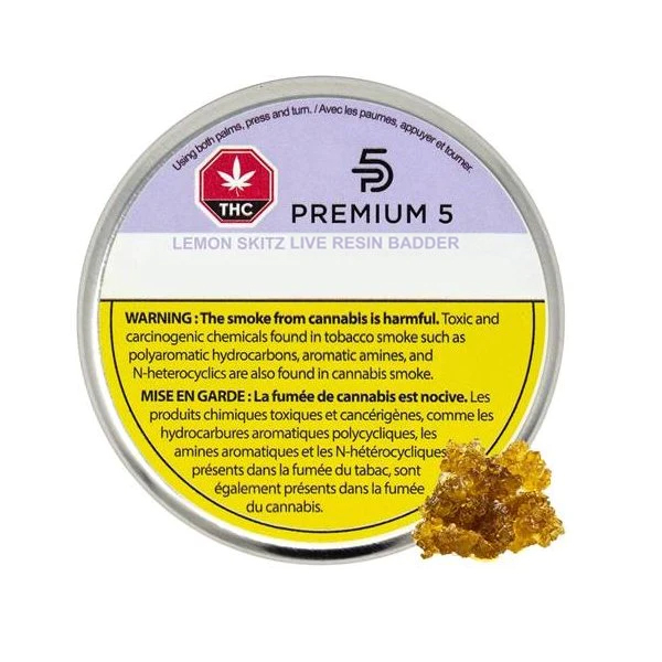 Premium 5 - Lemon Skitz Live Resin Badder -   0.5G