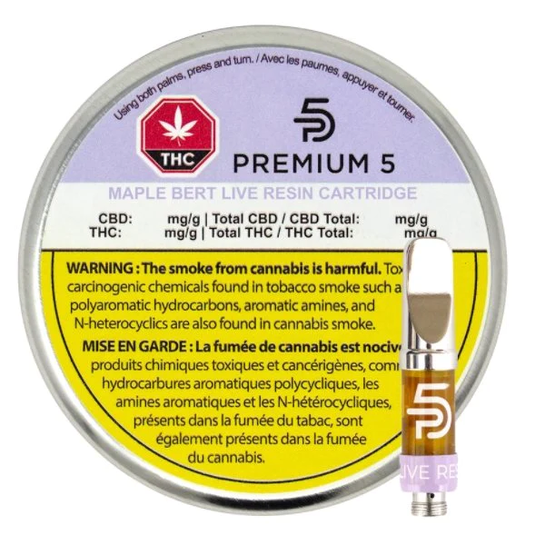 Premium 5 - Maple Bert Live Resin X Cartridge - Maple Sherbet - Hybrid 0.5G