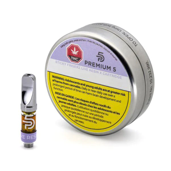 Premium 5 - Sticky Fingerz Live Resin Cartridge - Sticky Fingers - Hybrid 0.5G