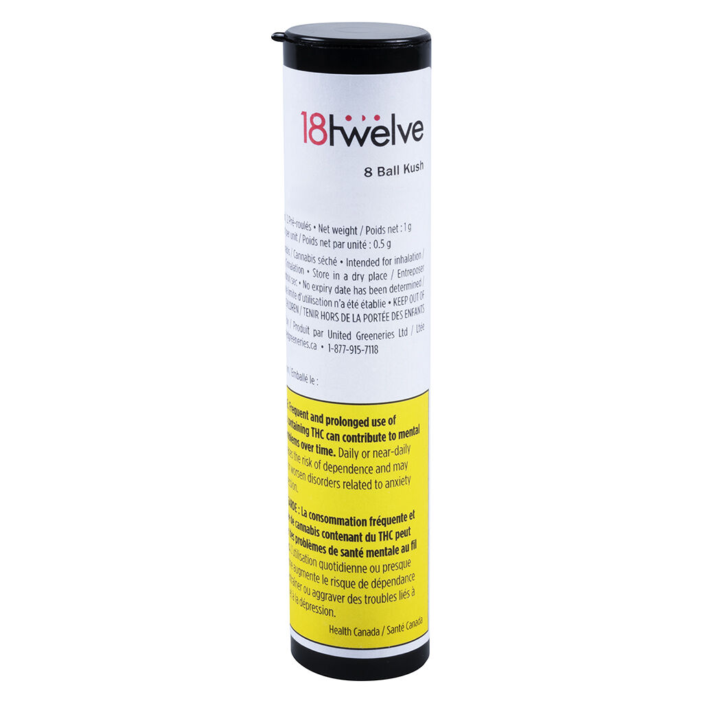 18twelve : 8 BALL KUSH PRE ROLL (2x0.5g)