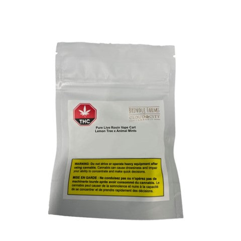 Brindle Farms : Lemon Tree Live Rosin Vape Cartridge (0.5g)
