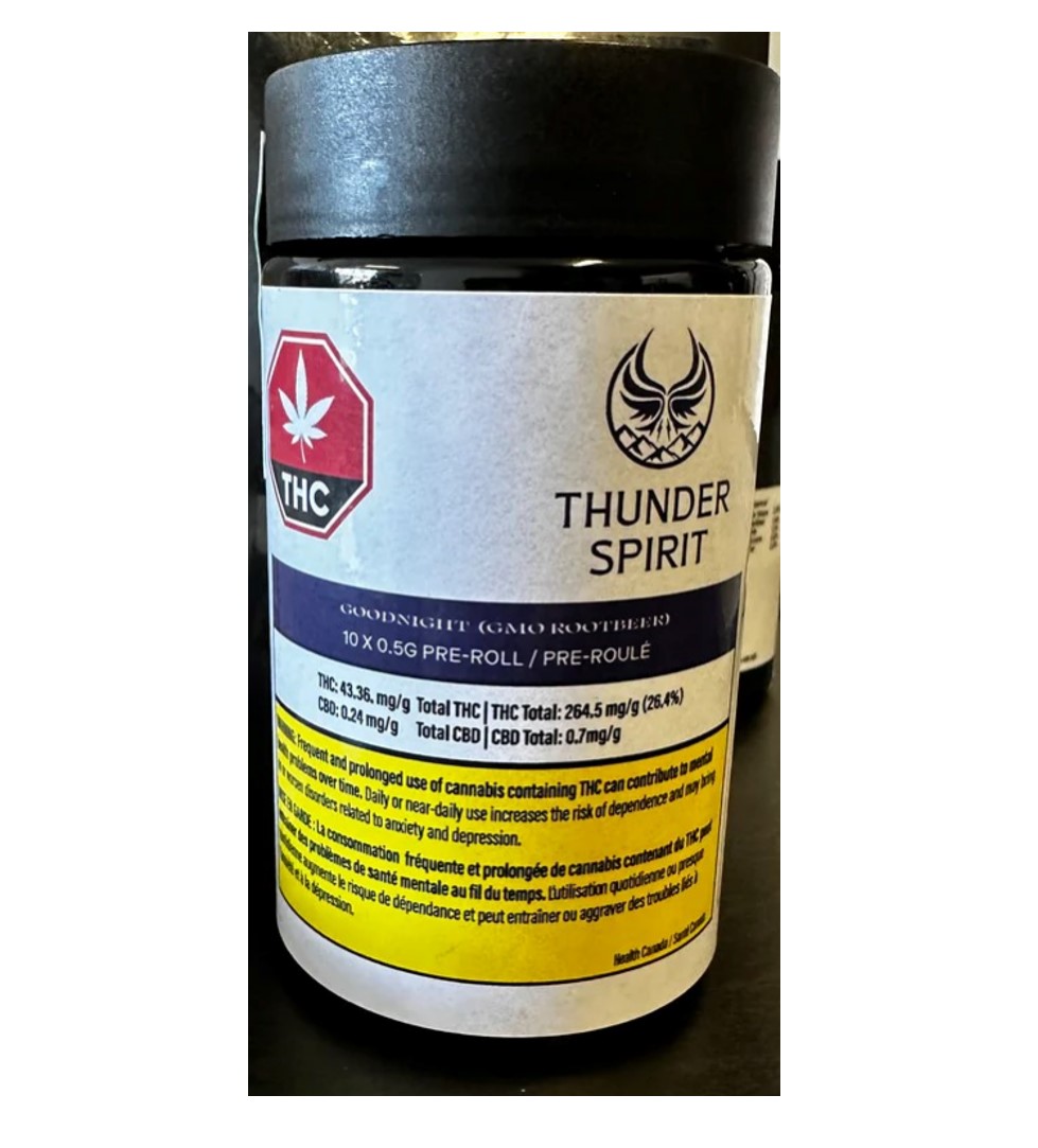 THUNDER SPIRIT : GOOD NIGHT PRE-ROLLS (GMO ROOTBEER) - GOOD NIGHT PRE-ROLLS (GMO ROOTBEER) (10 X .5G)