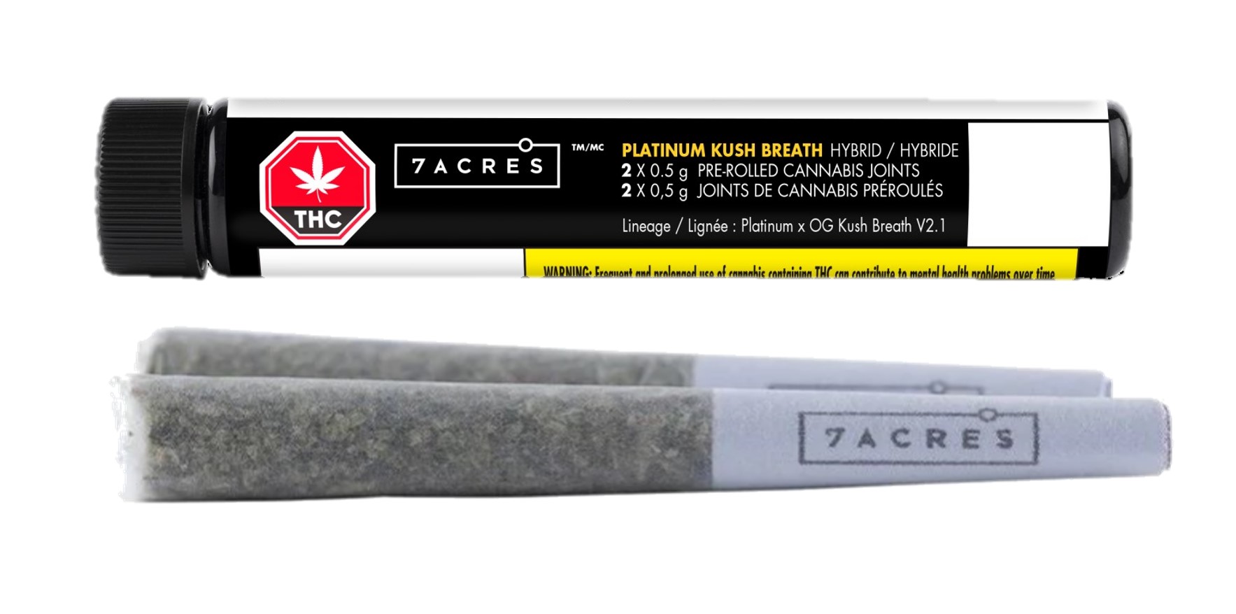 7Acres - Platinum Kush Breath Pre-Rolls - Hybrid1570 - 1G