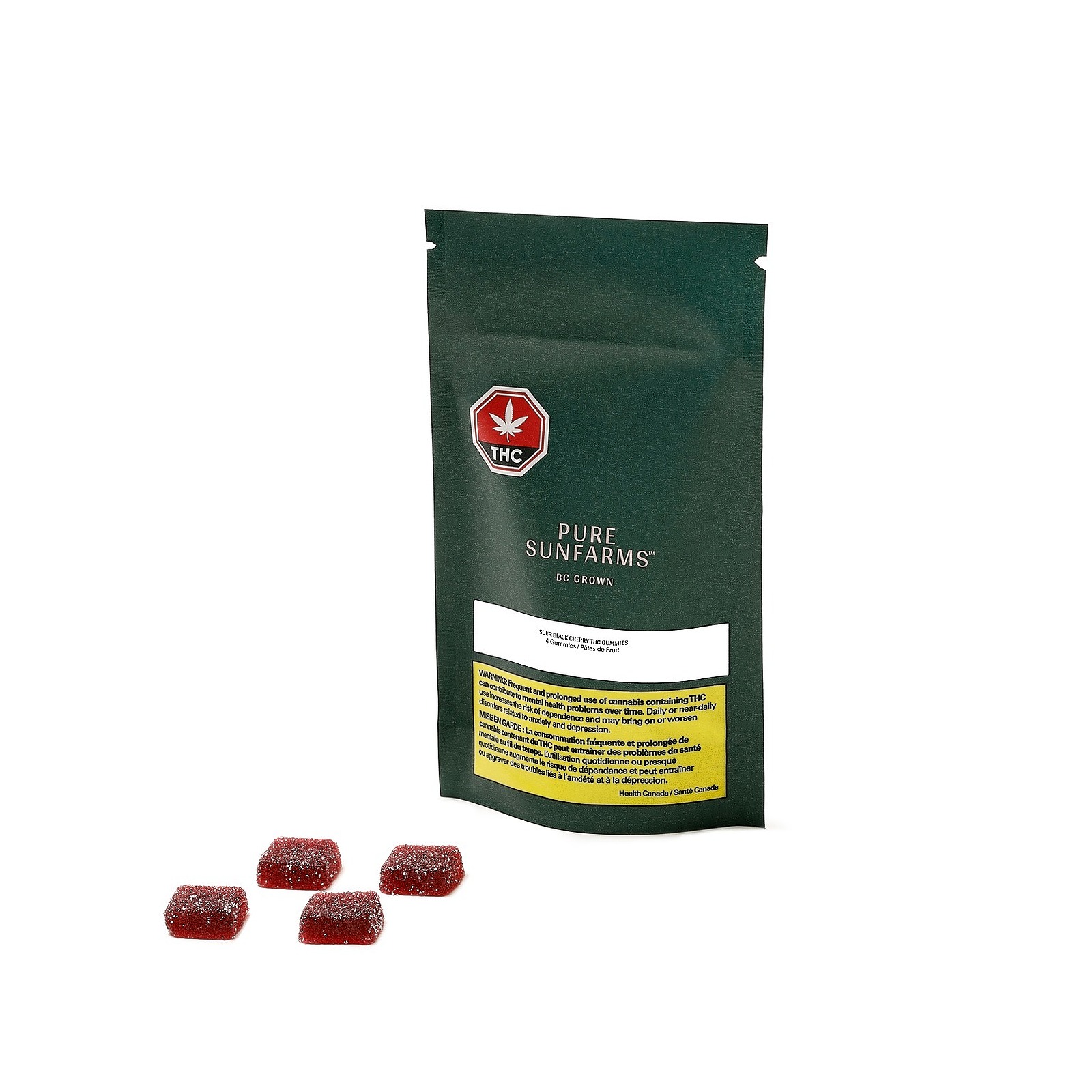 PURE SUNARMS : SOUR BLACK CHERRY THC GUMMIES (4x2.5mg)