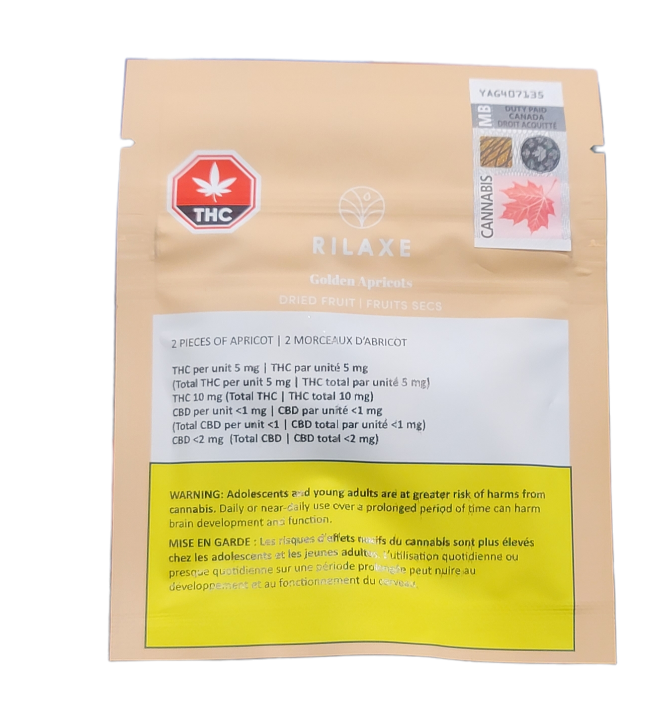 Rilaxe - Golden Apricots Dried Fruit - 12.22G
