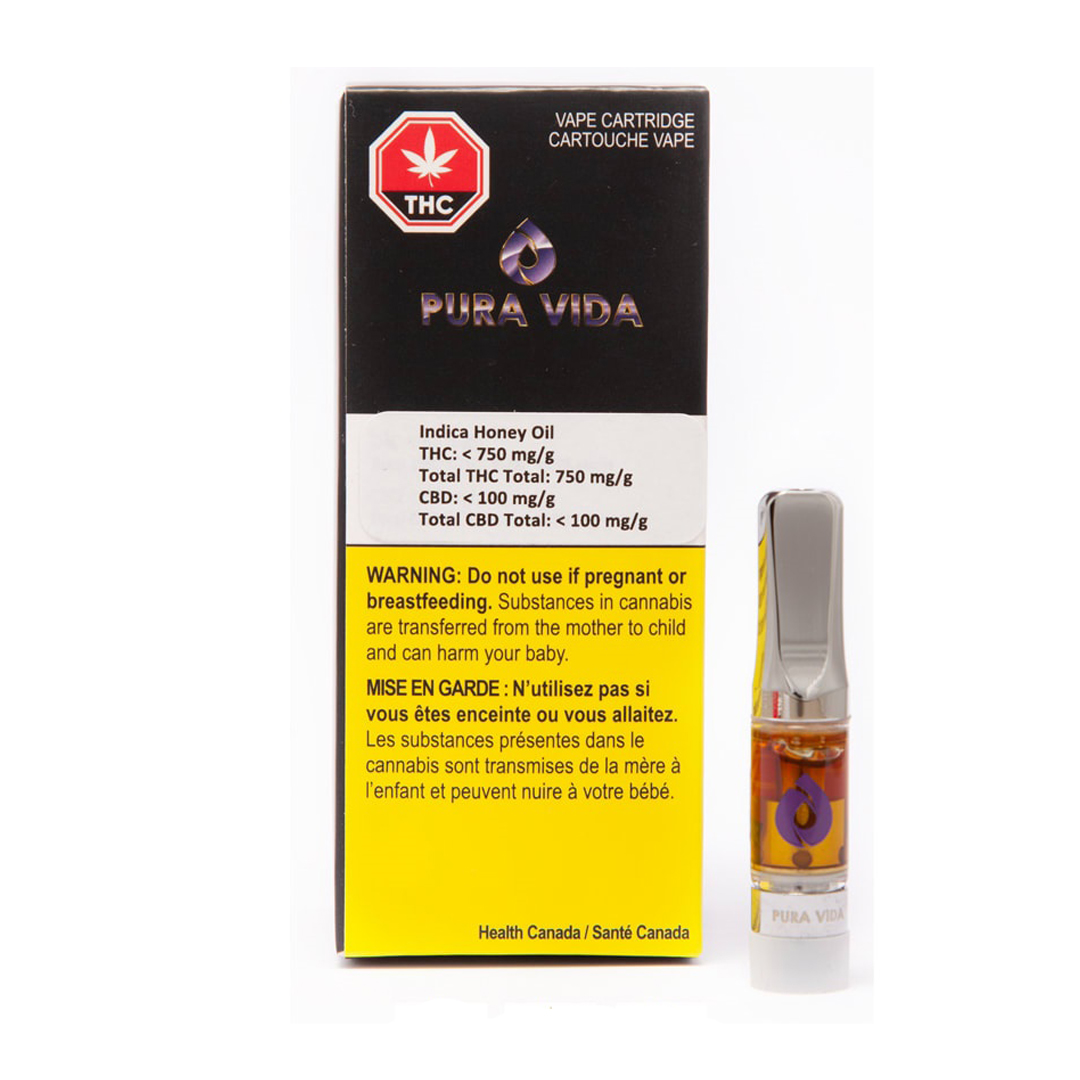 PURA VIDA : INDICA HONEY OIL CARTRIDGE (.5g)