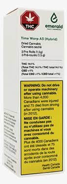 Emerald Health Therapeutics : TIME WARP A3 PRE-ROLL (1.5g)
