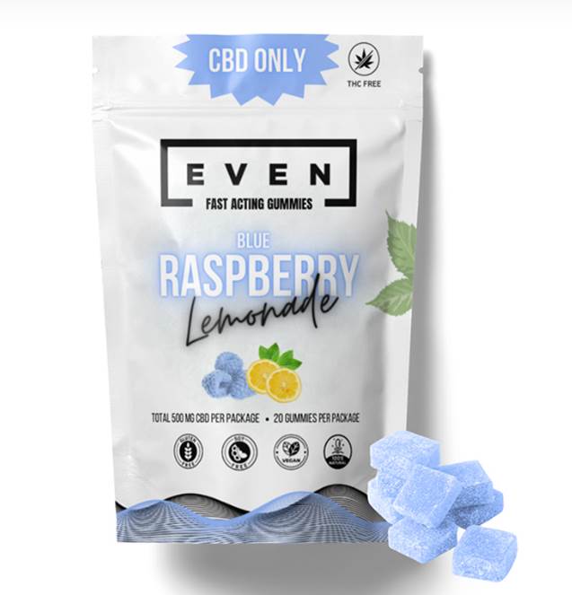 EVEN : BLUE RASPBERRY LEMONADE FAST ACTING CDB GUMMIES - BLUE RASPBERRY LEMONADE FAST ACTING CDB GUMMIES (20 X 25MG CBD)
