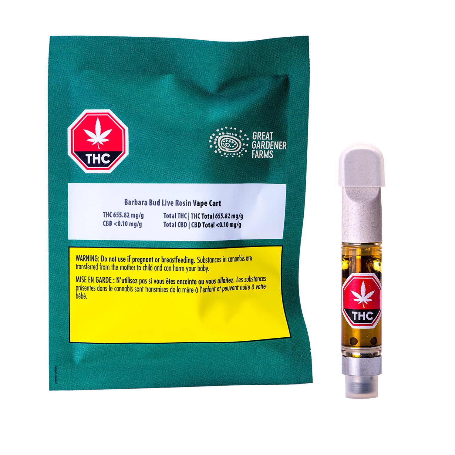 GREAT GARDENER FARMS : BARBARA BUD LIVE ROSIN VAPE CARTRIDGE - BARBARA BUD LIVE ROSIN VAPE CARTRIDGE (1g)