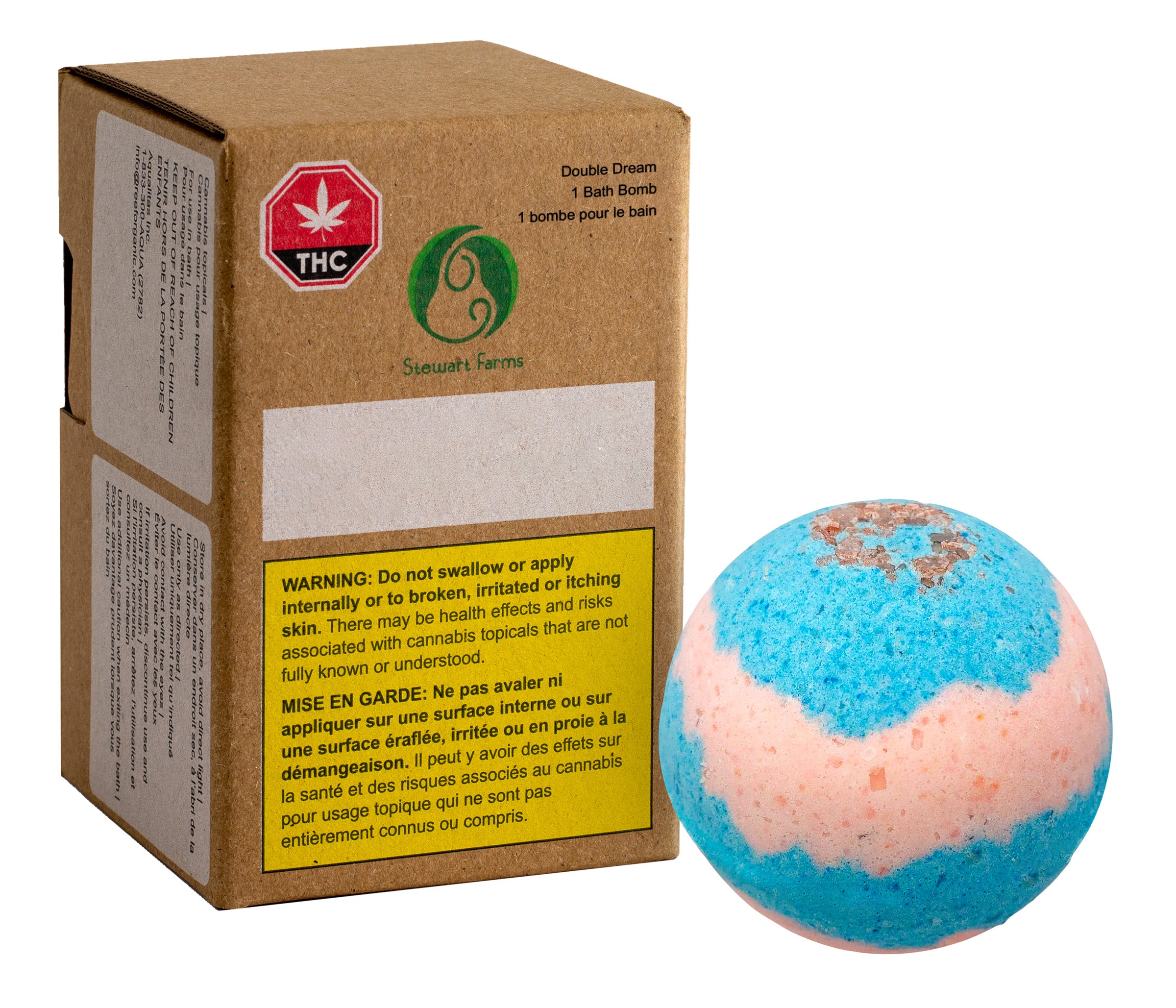 Stewart Farms : Double Dream Bath Bomb (1x100mgTHC:100mgCBD)