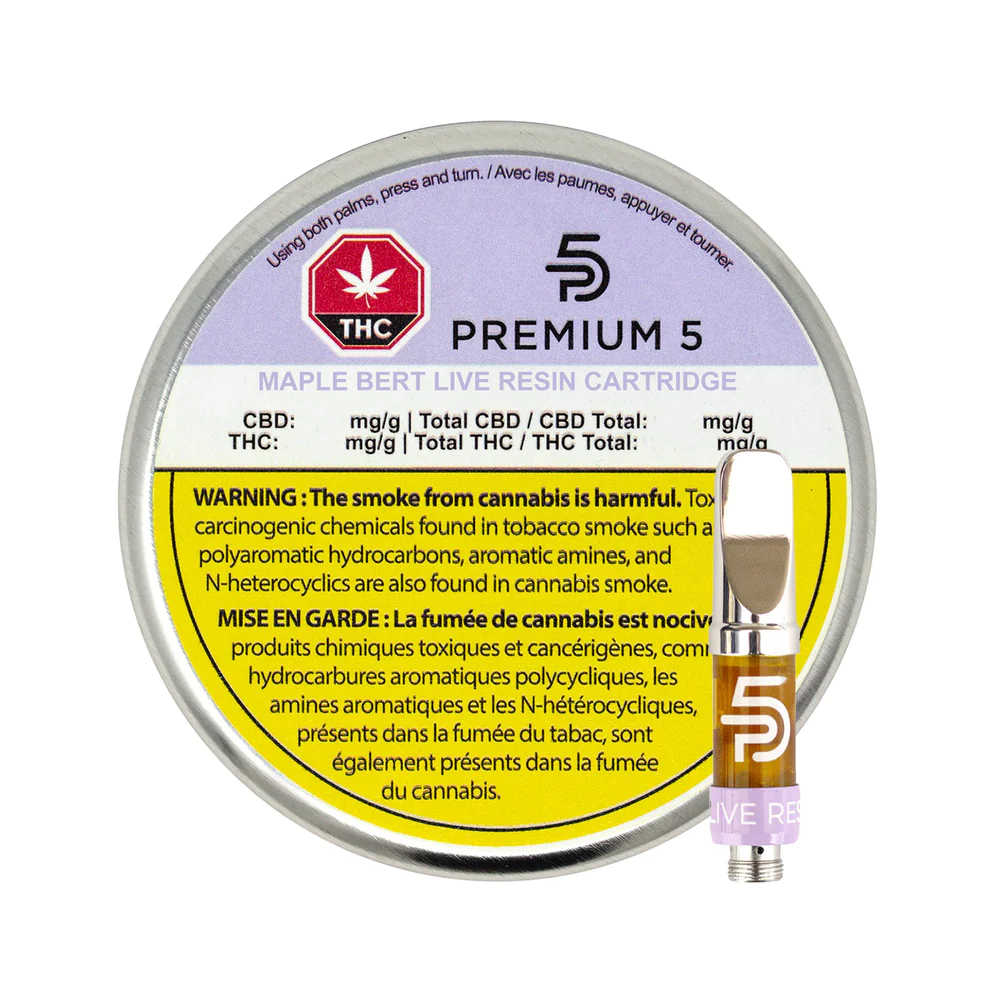 Premium 5 - Maple Bert Live Resin Cartridge - Maple Sherbet - Hybrid 0.5G