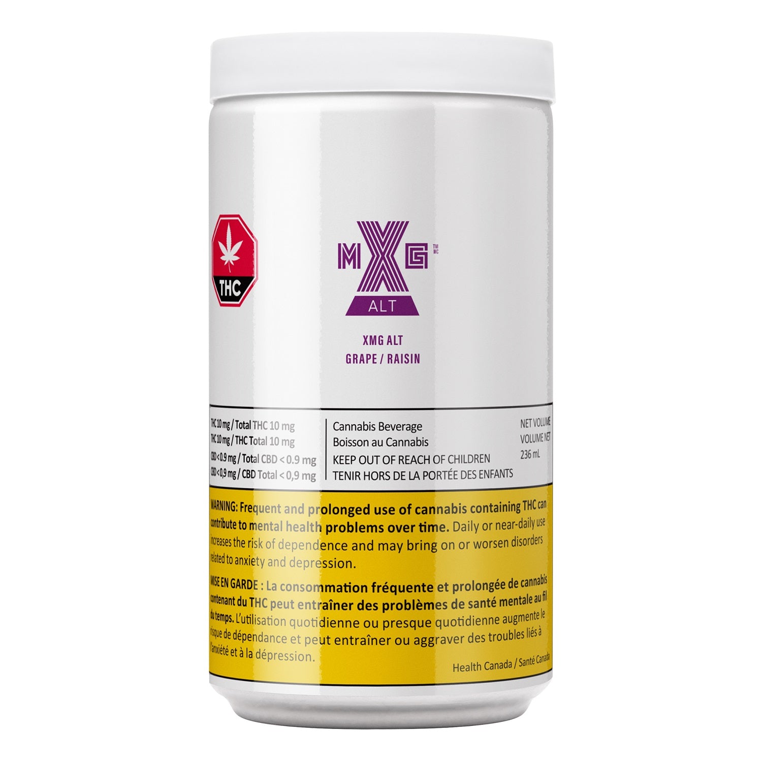 HEXO : XMG ALT GRAPE - XMG ALT GRAPE 236ml (10mgTHC)