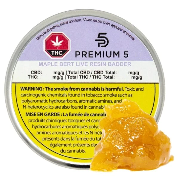 Premium 5 - Maple Bert Live Resin Badder -   0.5G