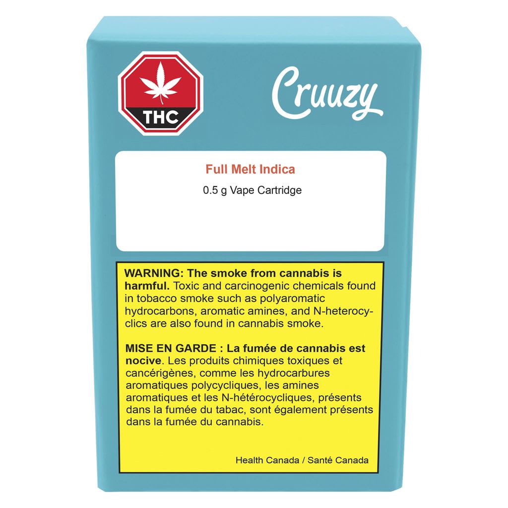 CRUUZY : FULL MELT INDICA CARTRIDGE - FULL MELT INDICA CARTRIDGE (0.5g)