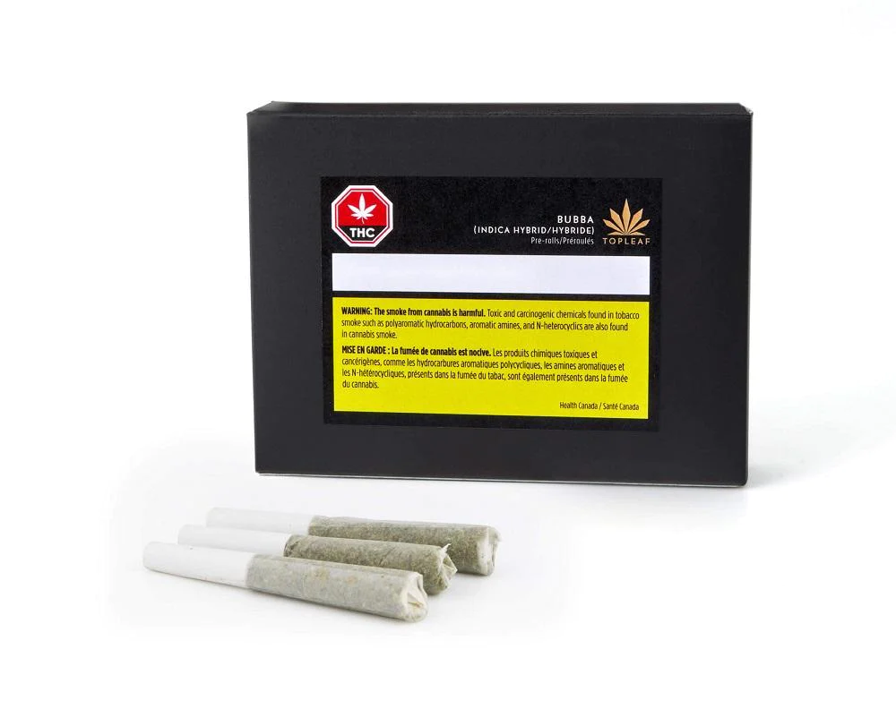 Top Leaf - Bubba Pre-Roll -  Indica 0.5G