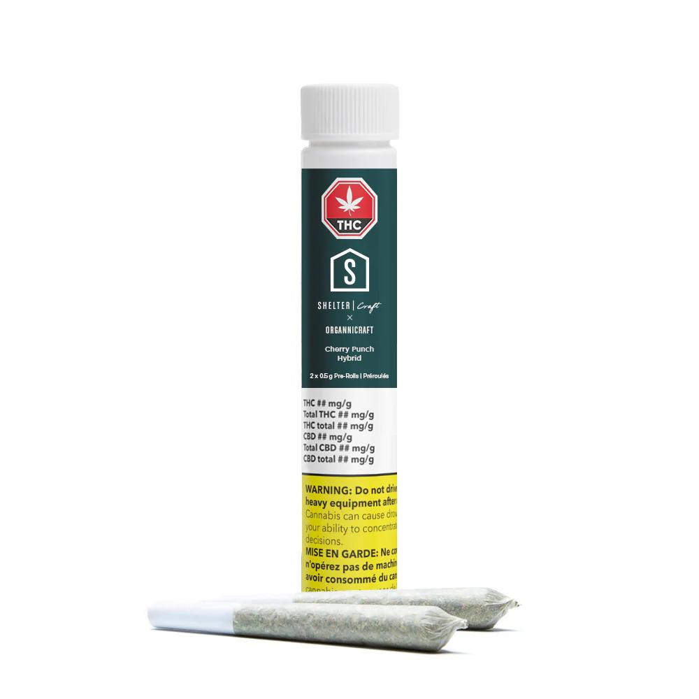 SHELTER : ORGANNICRAFT CHERRY PUNCH PRE-ROLL (2x0.5g)