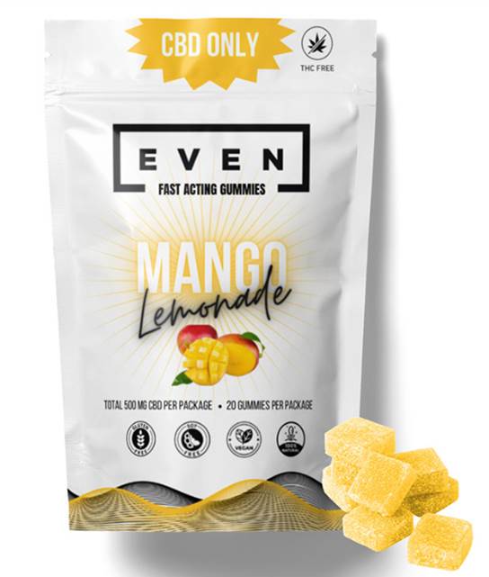 EVEN : MANGO LEMONADE FAST ACTING CBD GUMMIES - EVEN : MANGO LEMO0NADE FAST ACTING CBD GUMMIES - MANGO LEMONADE FAST ACTING CBD GUMMIES (20 X 25MG CBD)