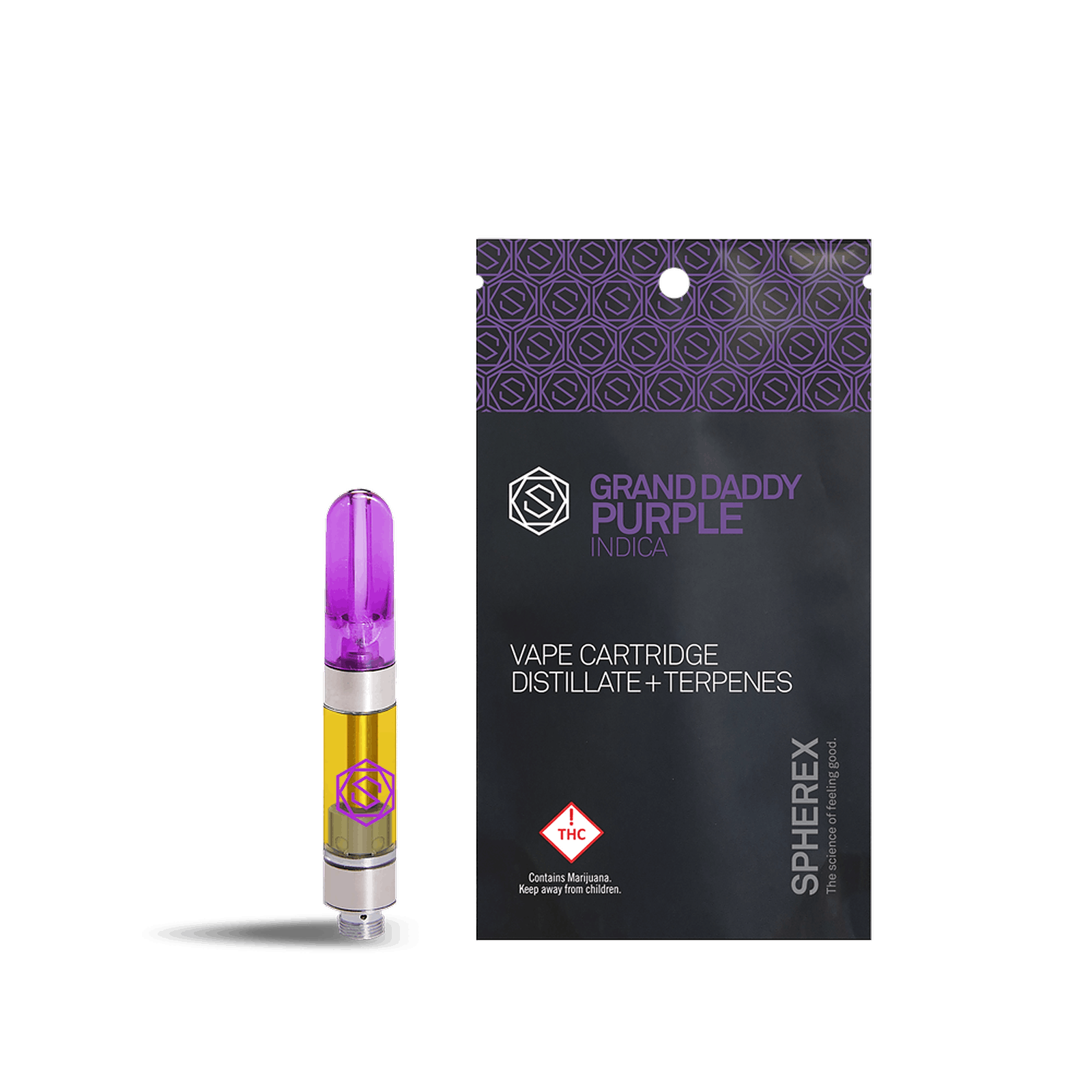 SPHEREX : VAPE CARTRIDGES - GRAND DADDY PURPLE INDICA (0.5G)