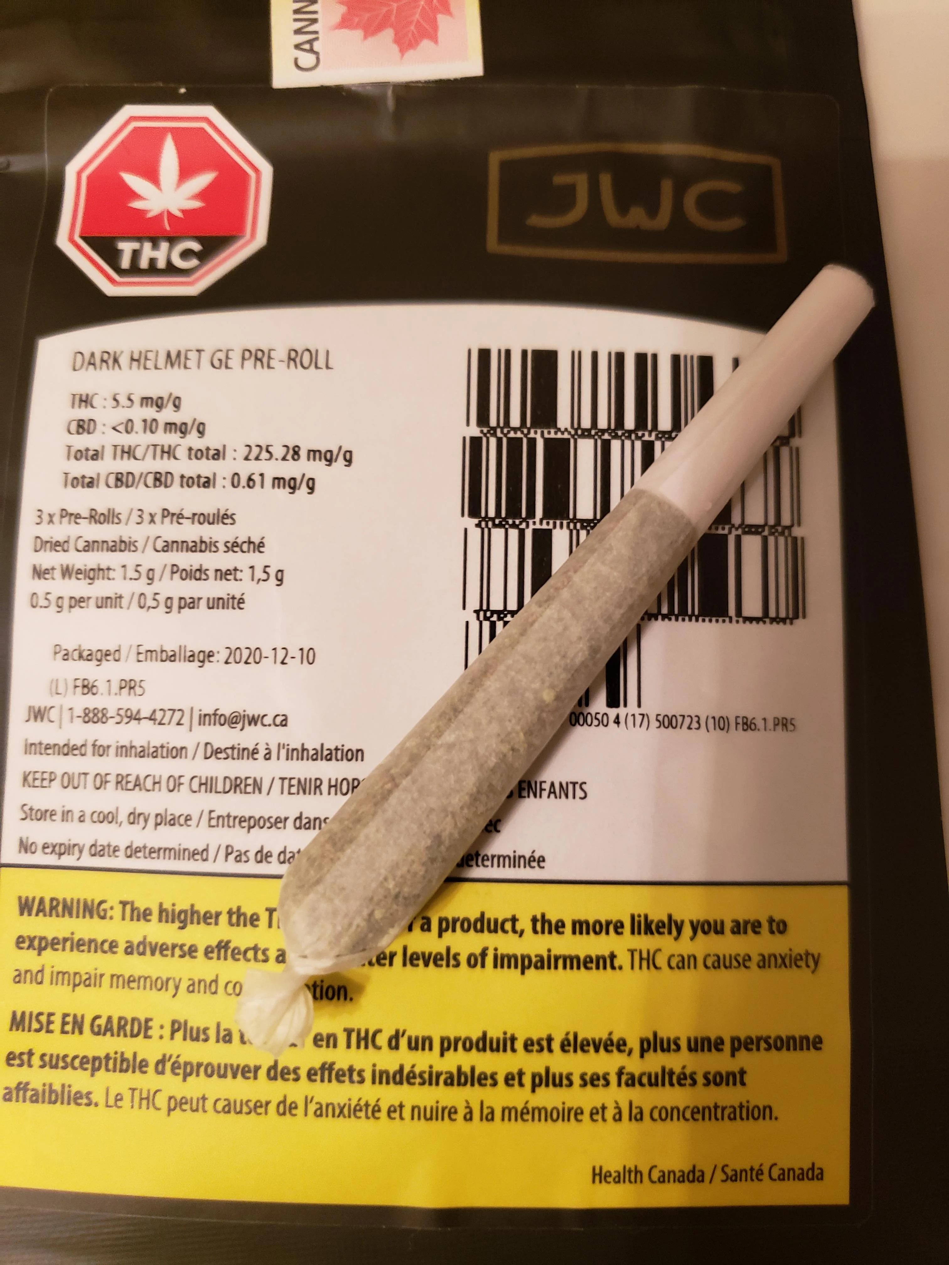 JWC : DARK HELMET PRE-ROLL - DARK HELMET PRE-ROLL (3x0.5g)