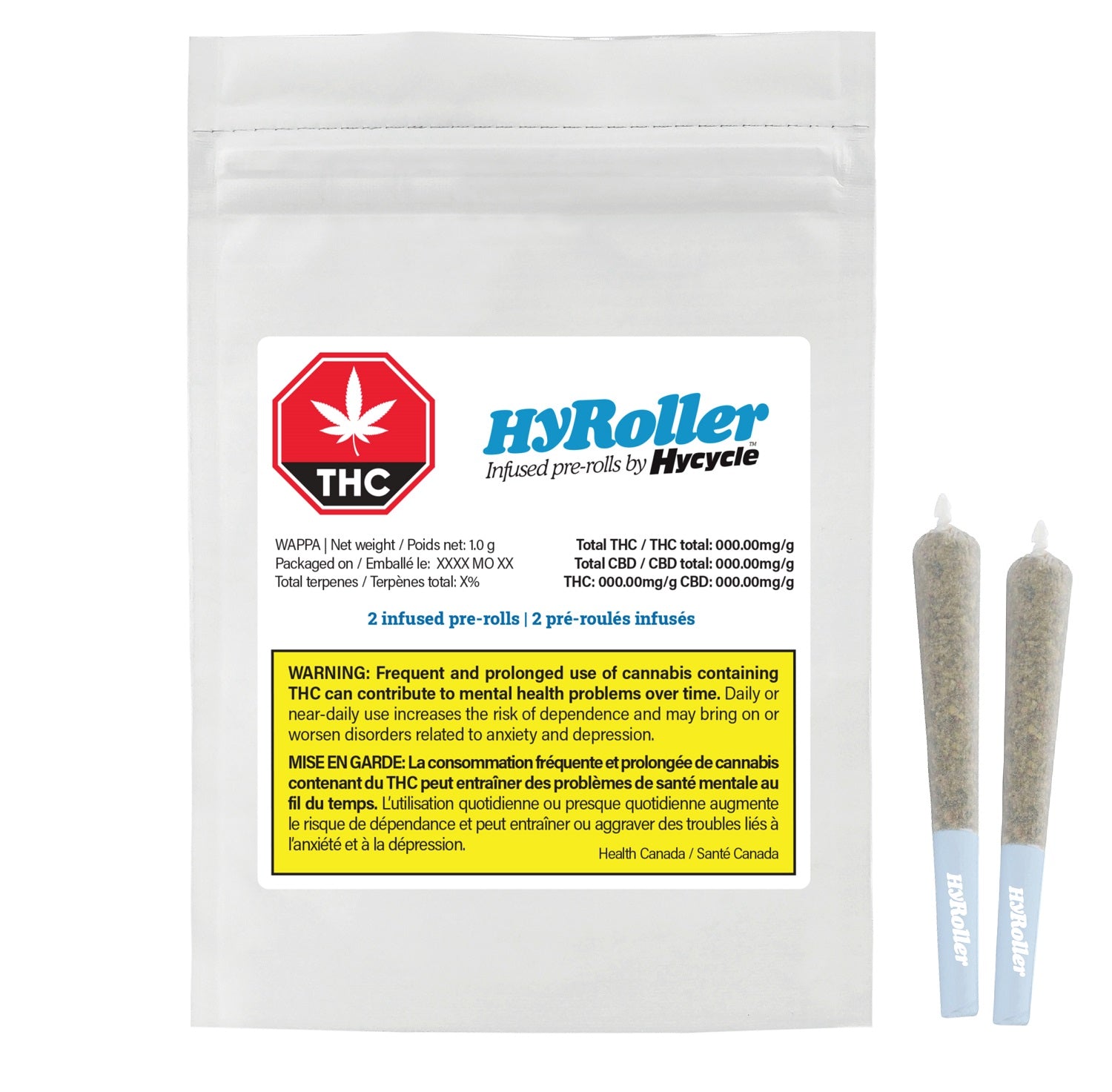 Hycycle - Hyroller Wappa Infused Pre Rolls -   1G