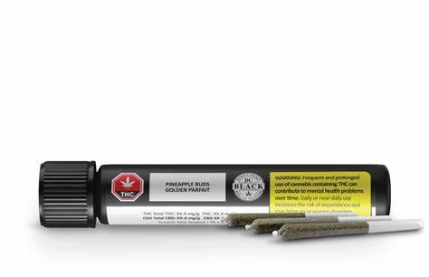 BC Black : PINEAPPLE BUDS GOLDEN PARFAIT PRE-ROLLS - PINEAPPLE BUDS GOLDEN PARFAIT PRE-ROLLS (3x.5g)