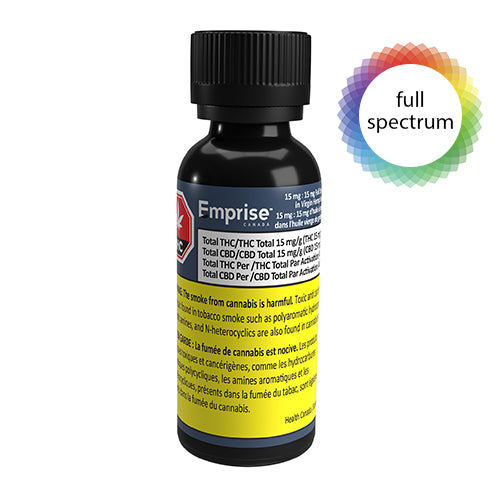 Emprise Canada : FULL SPECTRUM VIRGIN HEMP SEED 15:15 OIL - FULL SPECTRUM VIRGIN HEMP SEED 15:15 OIL (30ml)