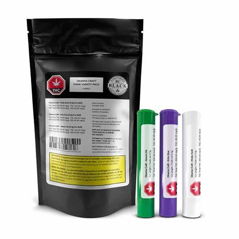 BC Black : OKANNA CRAFT VARIETY PACK PRE-ROLLS - OKANNA CRAFT VARIETY PACK PRE-ROLLS (3x.5g)