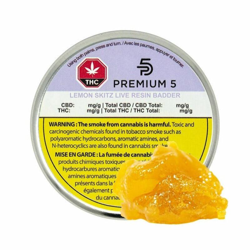 Premium 5 - Lemon Skitz Live Resin Badder -   1G